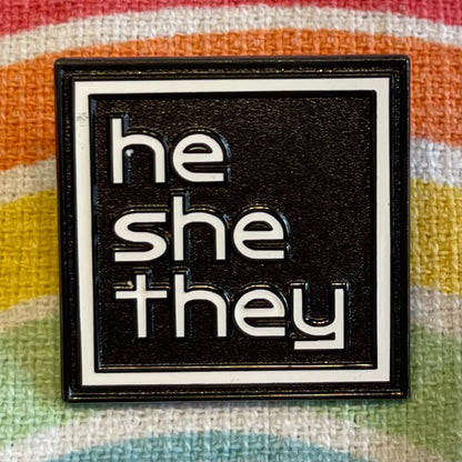 Pronoun Lapel Pins - Clean and Professional - Easy to Read - HE/SHE/THEY