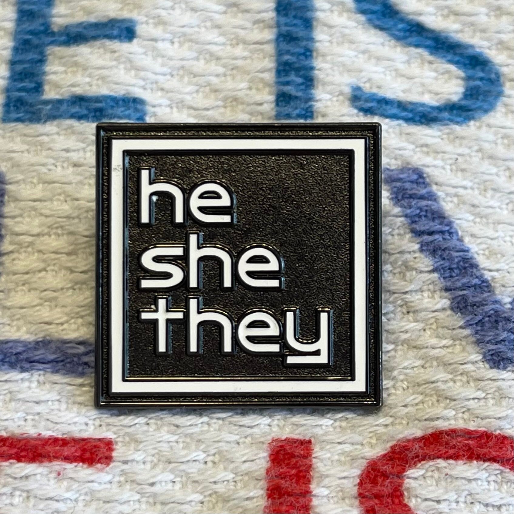 Pronoun Lapel Pins - Clean and Professional - Easy to Read - HE/SHE/THEY
