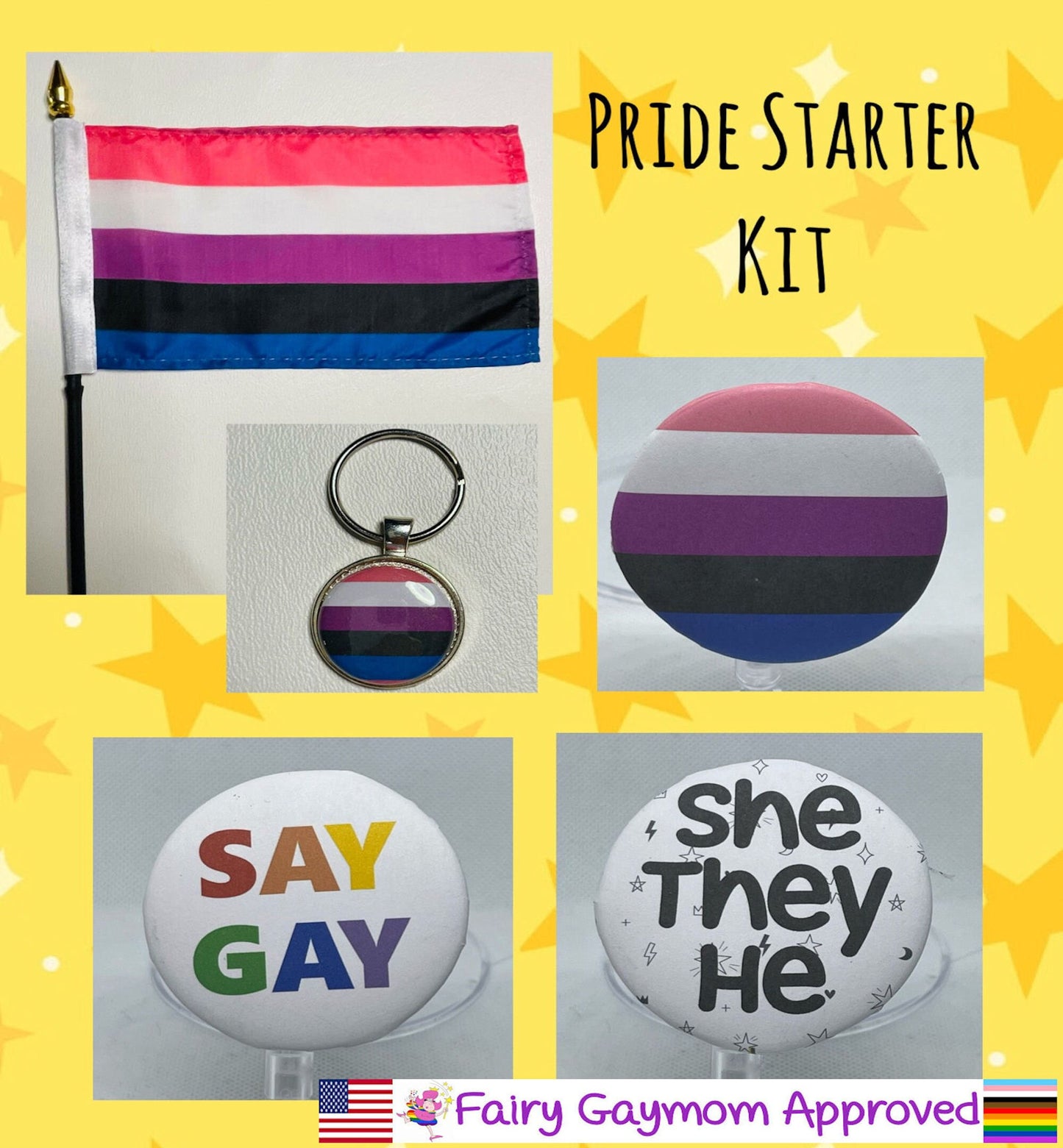 LGBTQA Genderfluid Pride Starter Kit