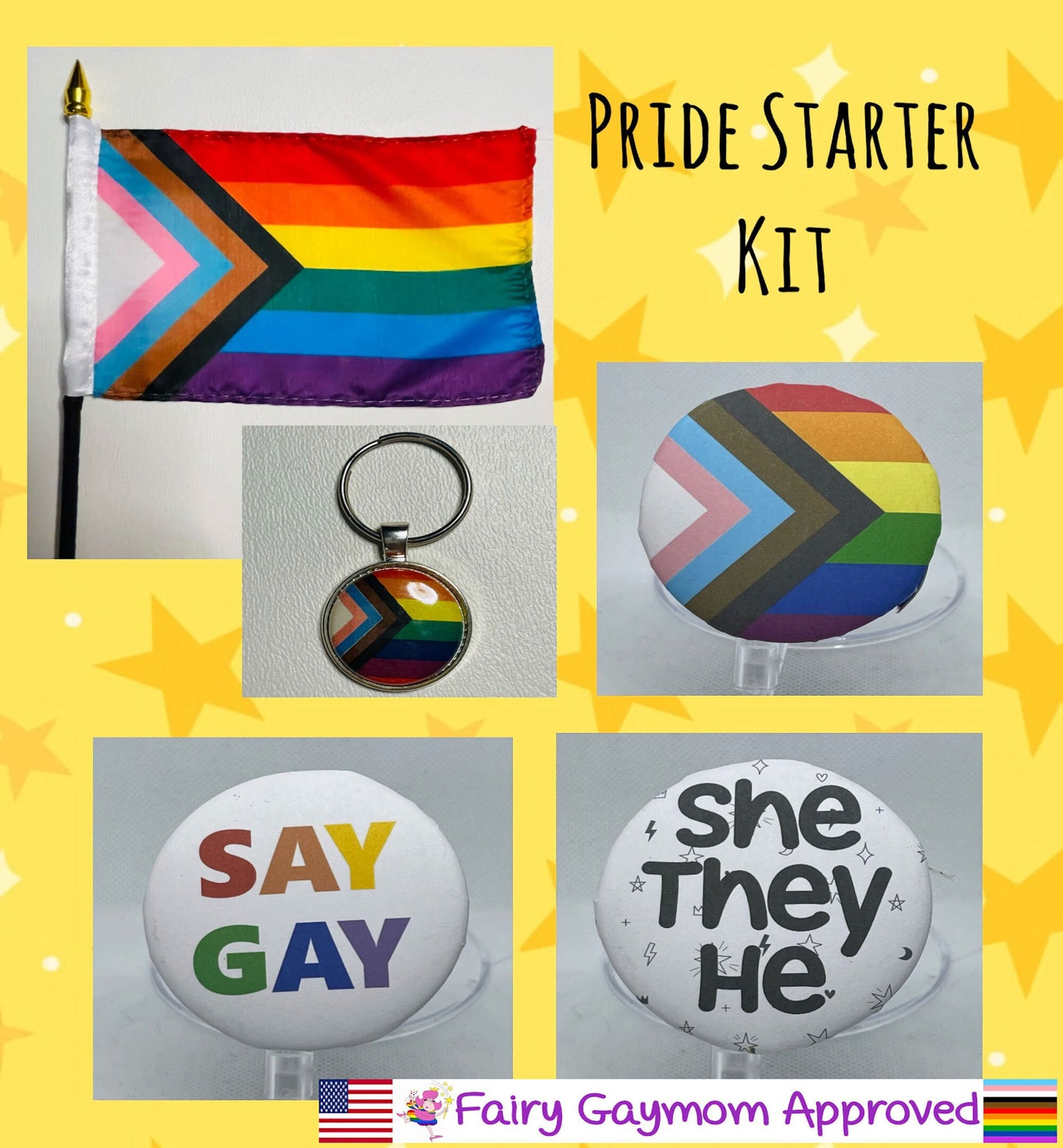 LGBTQA Progress Pride Rainbow Starter Kit
