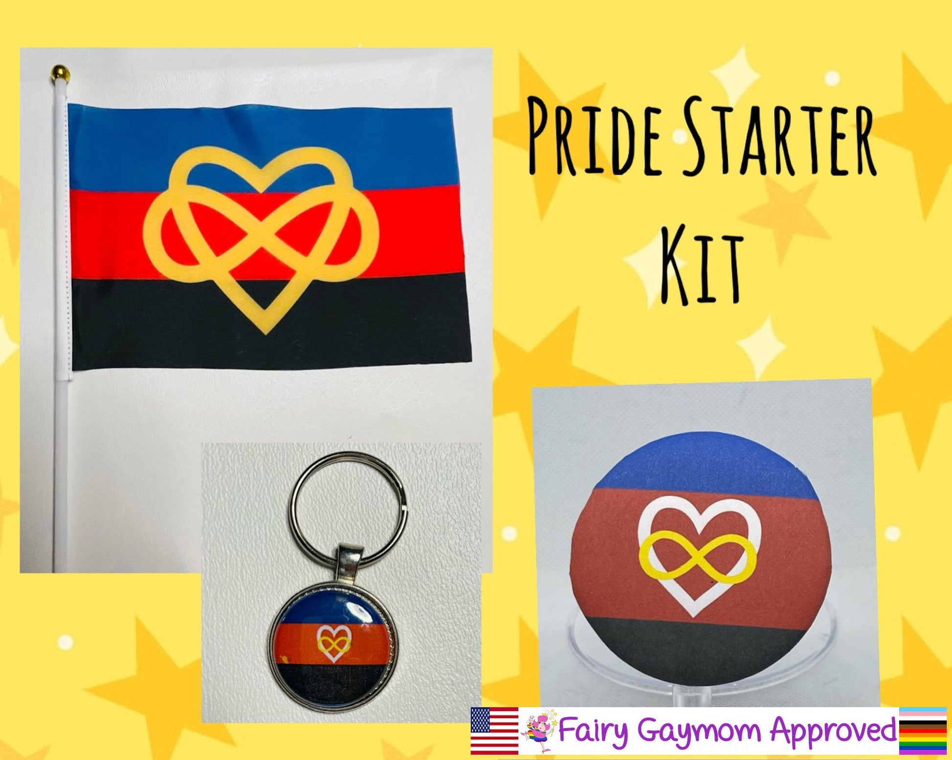 LGBTQA Polyamory Infinity Heart Pride Starter Kit