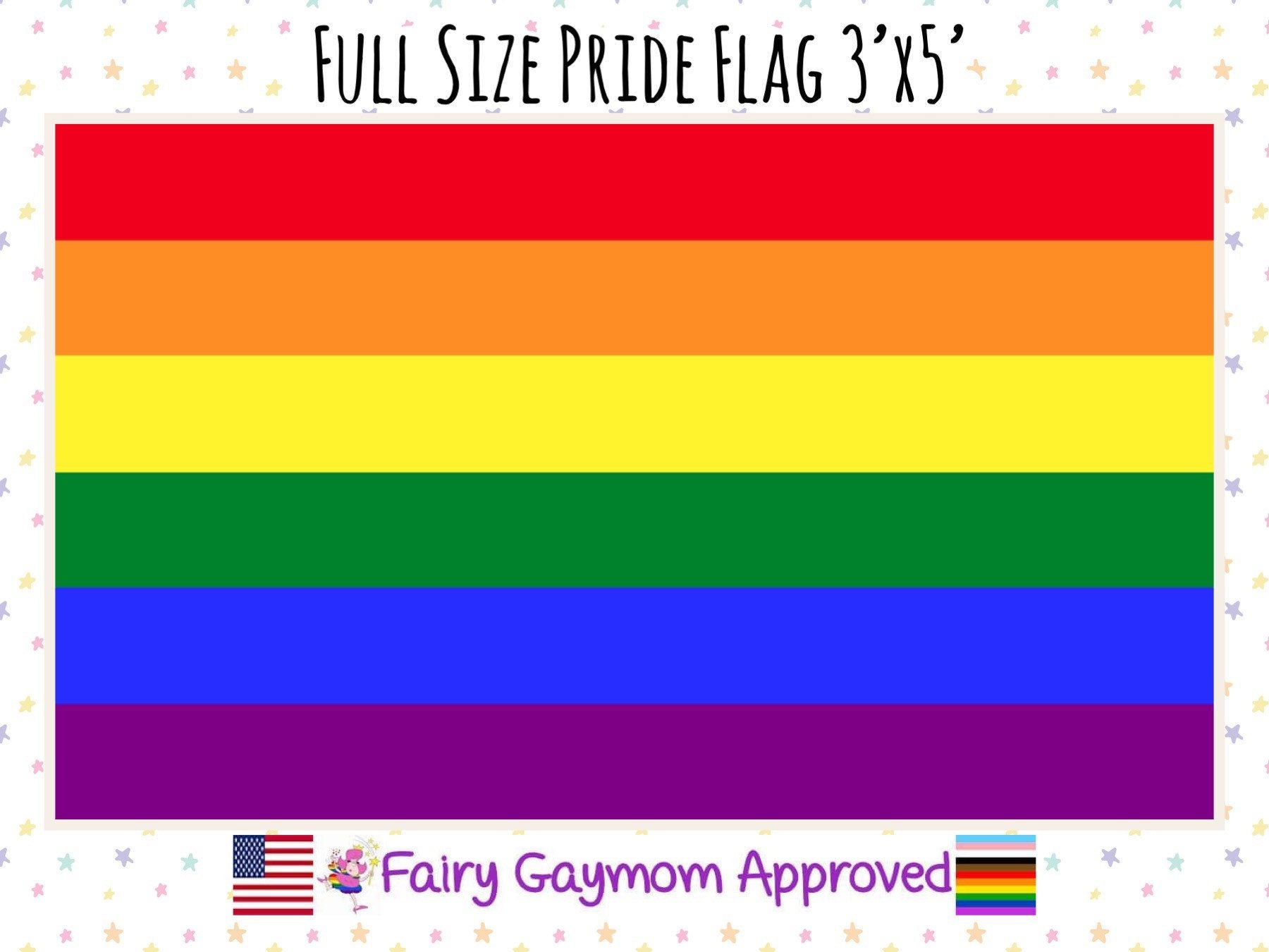 LGBTQA Traditional Pride Rainbow Flag