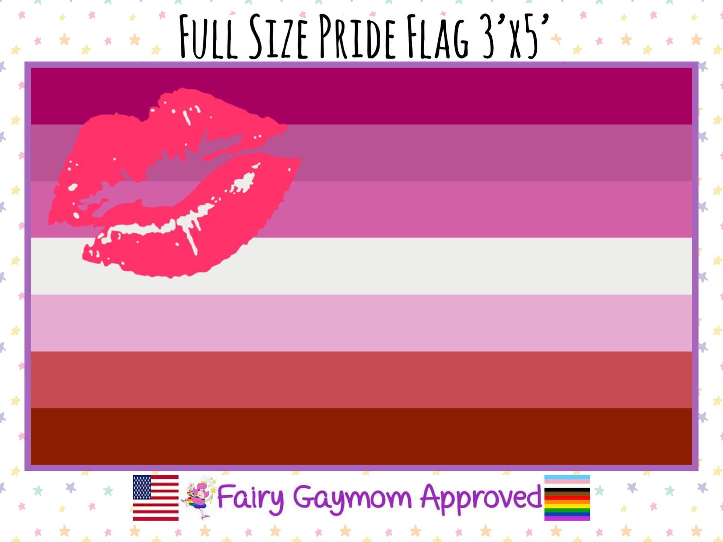 LGBTQA Lipstick Lesbian Pride Flag