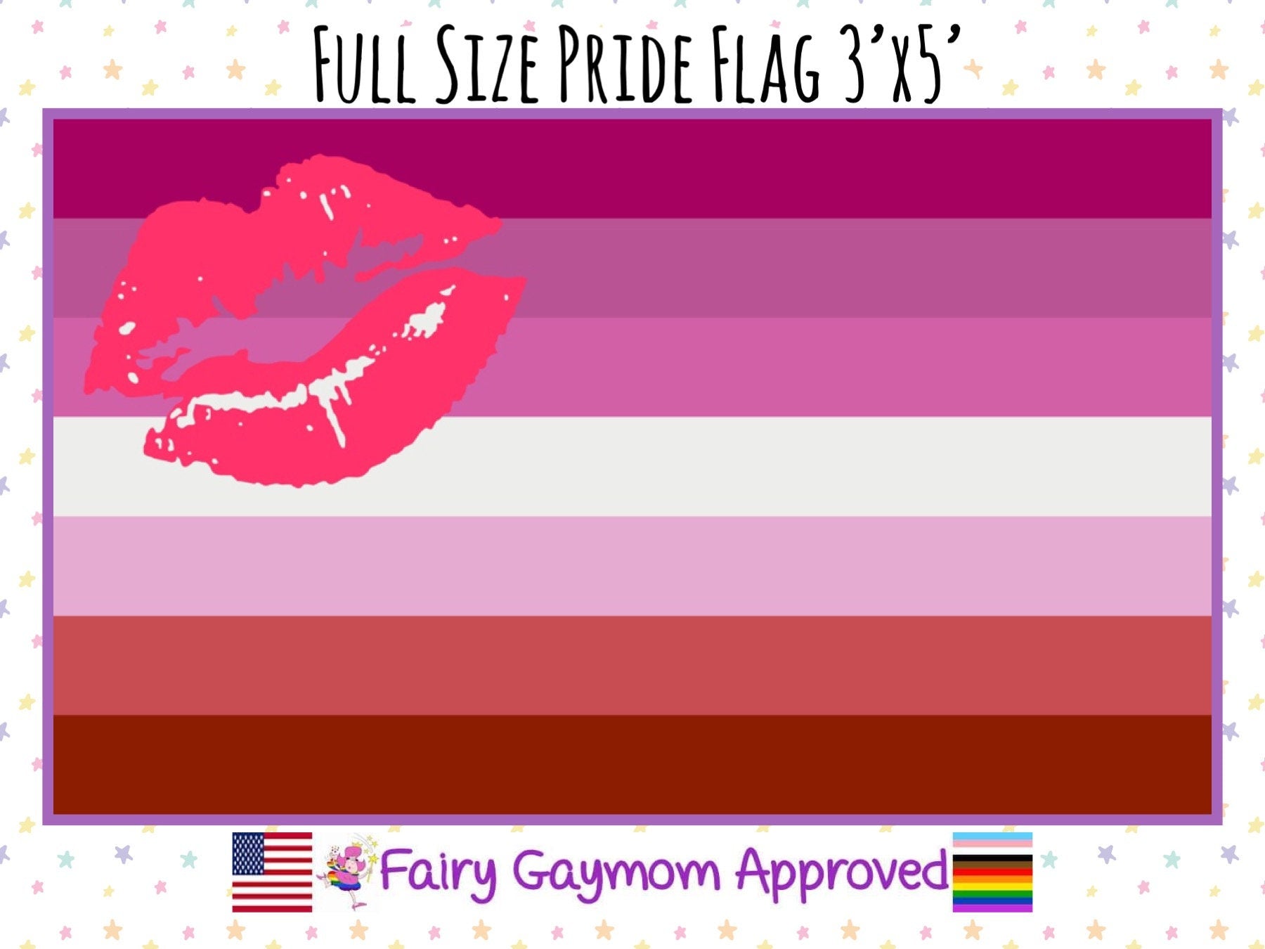 LGBTQA Lipstick Lesbian Pride Flag
