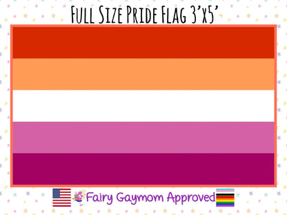 LGBTQA Orange Community 5 stripe Lesbian Pride Flag