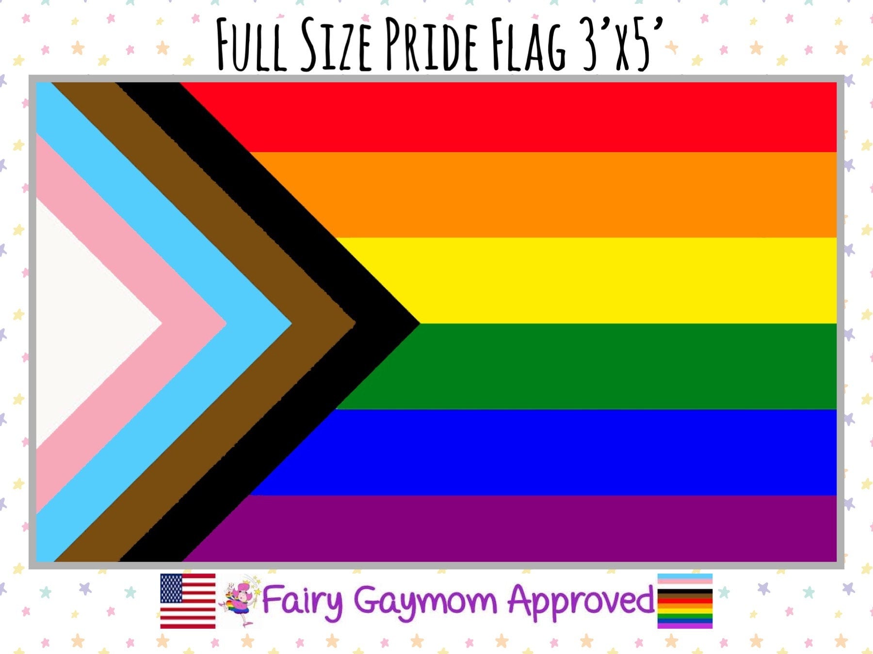 LGBTQA Progress Pride Rainbow Flag