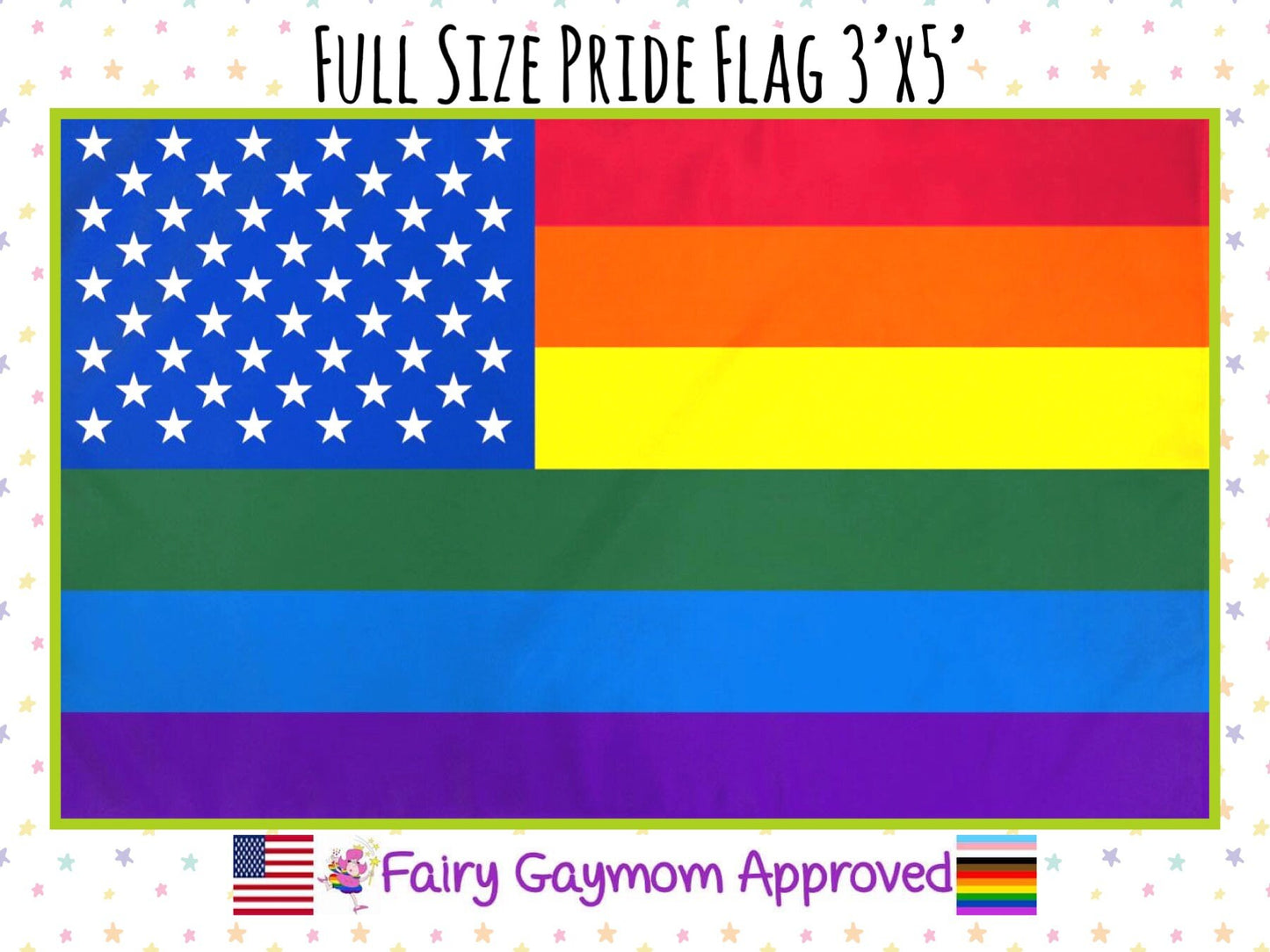 LGBTQA Pride Rainbow American Flag