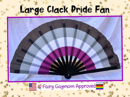 Fabulous! Fierce! Large LGBTQA Asexual folding hand fan