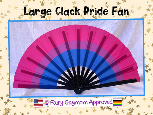 Fabulous! Fierce! Large LGBTQA Bisexual folding hand fan