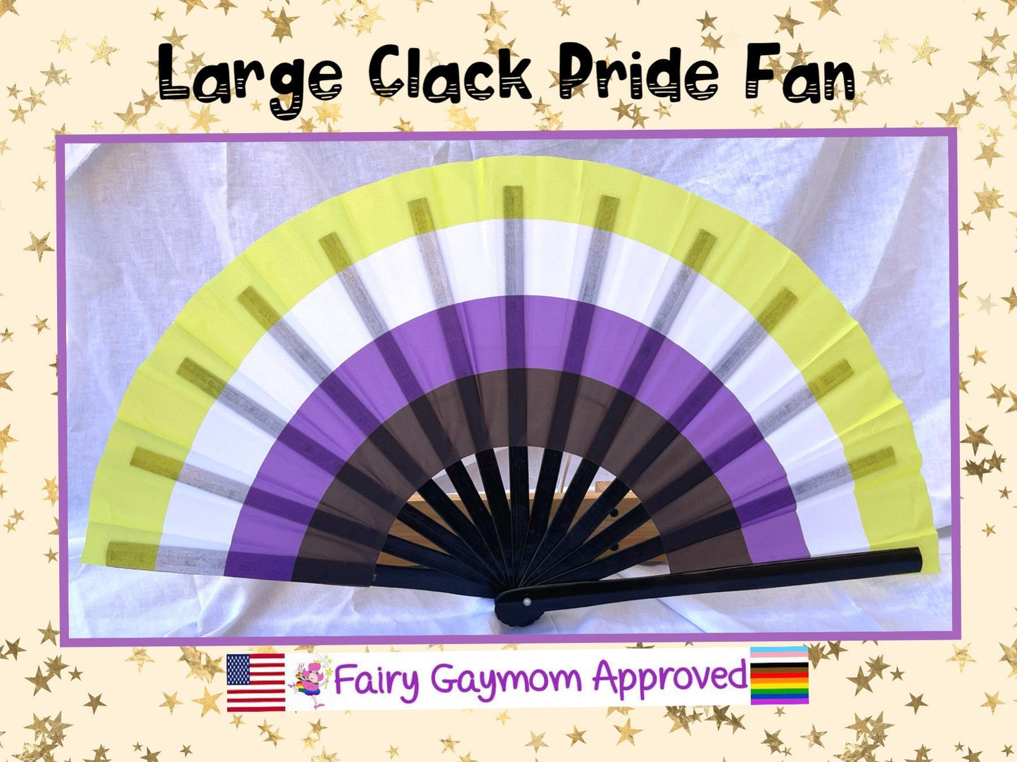 Fabulous! Fierce! Large LGBTQA Nonbinary folding hand fan