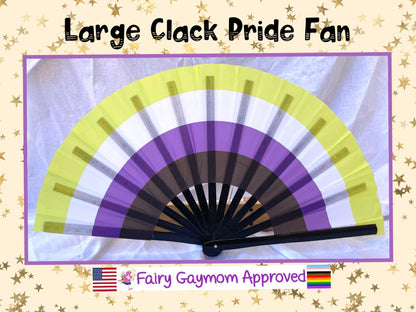 Fabulous! Fierce! Large LGBTQA Nonbinary folding hand fan