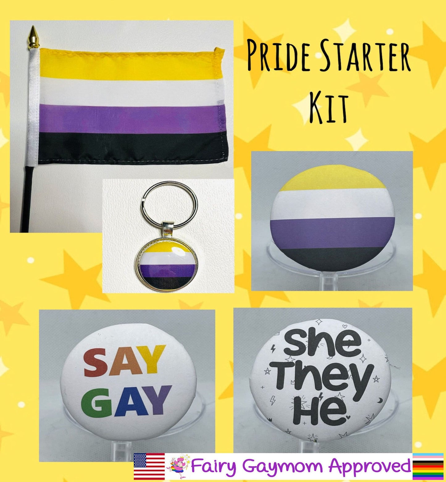 LGBTQA Non-binary Pride Rainbow Starter Kit