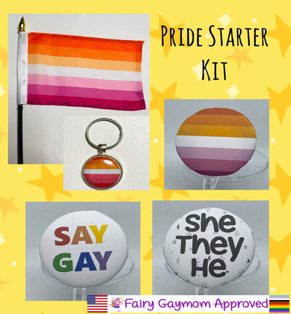 LGBTQA Orange Lesbian Pride Starter Kit