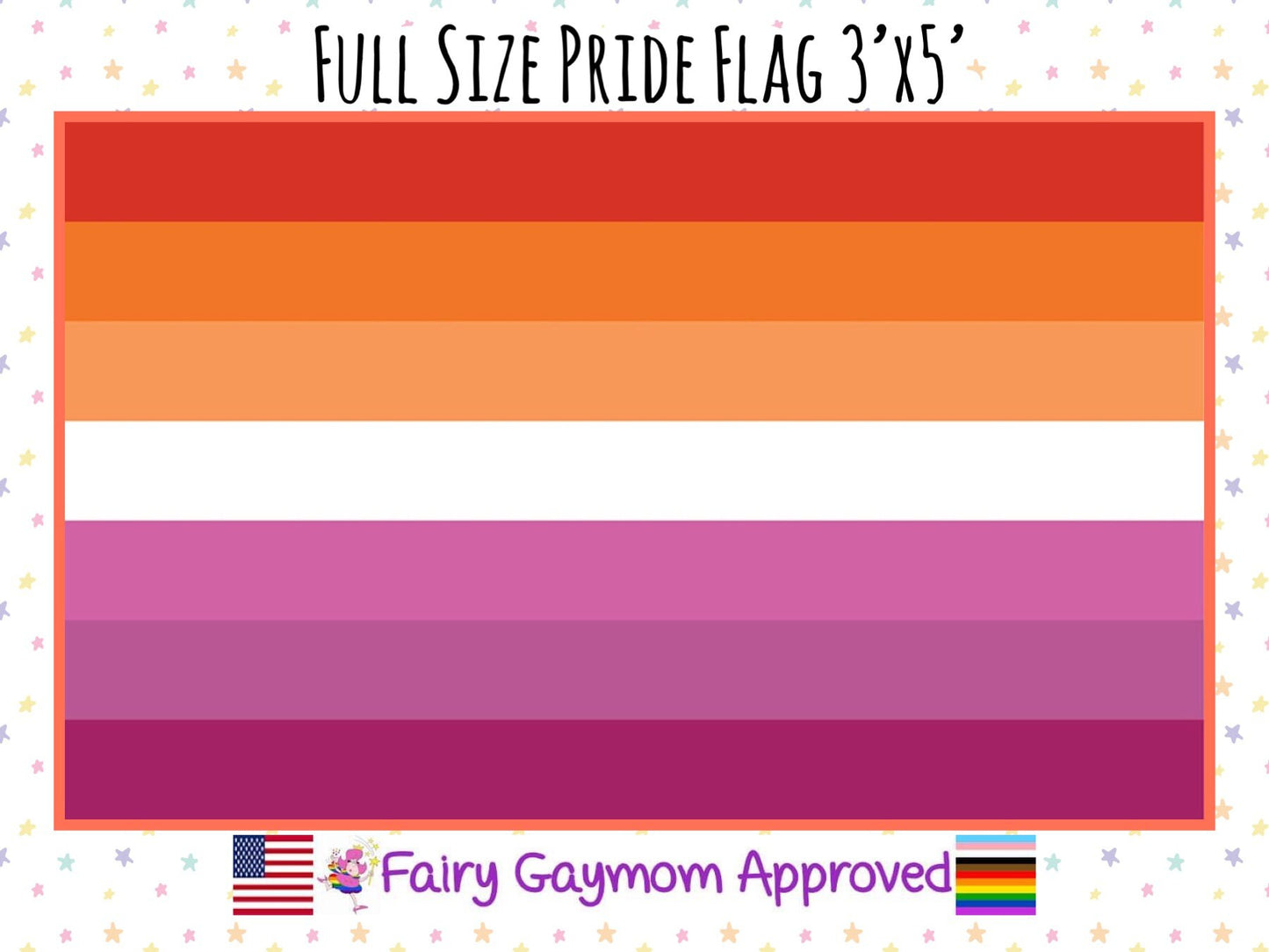 LGBTQA Orange Community 7 stripe Lesbian Pride Flag