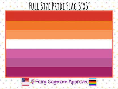 LGBTQA Orange Community 7 stripe Lesbian Pride Flag