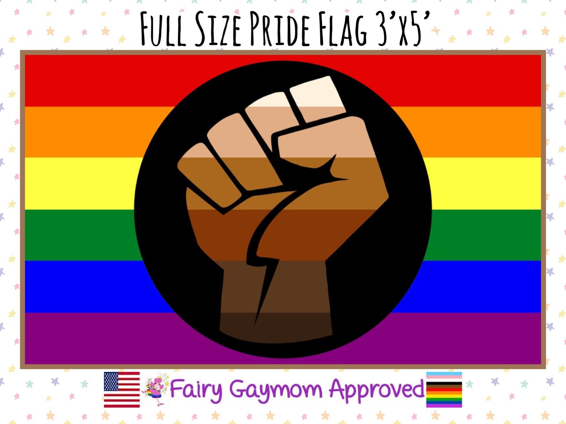 LGBTQA BLM Black Lives Matter Pride Rainbow Flag