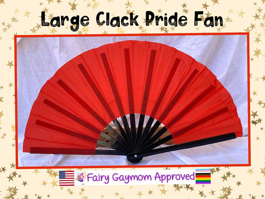 Fabulous! Fierce! Large Dramatic Red folding hand fan