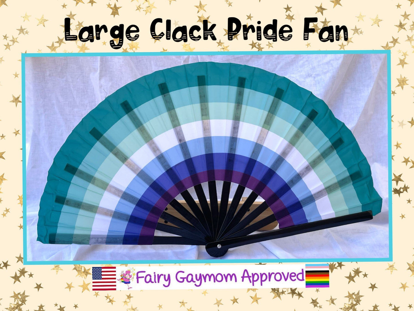 Fabulous! Fierce! Large LGBTQA Gay Man MLM folding hand fan