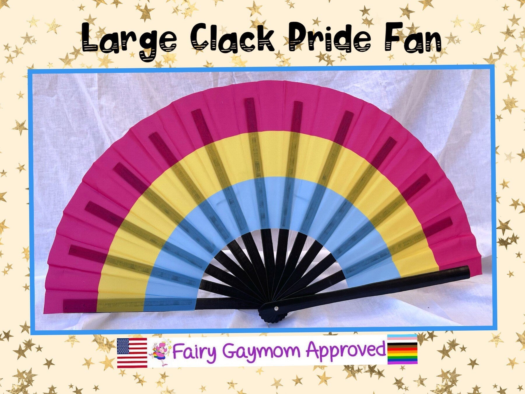 Fabulous! Fierce! Large LGBTQA Pansexual folding hand fan
