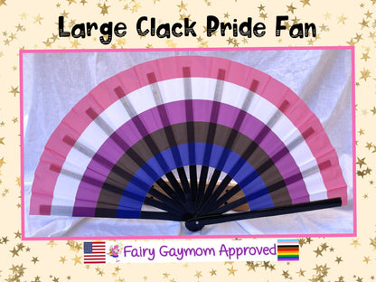Fabulous! Fierce! Large LGBTQA Genderfluid folding hand fan