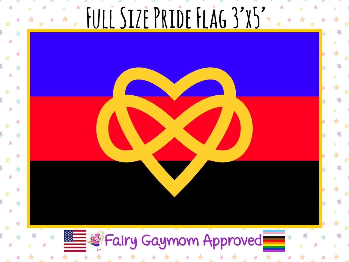 LGBTQA Polyamory Infinity Heart Pride Flag