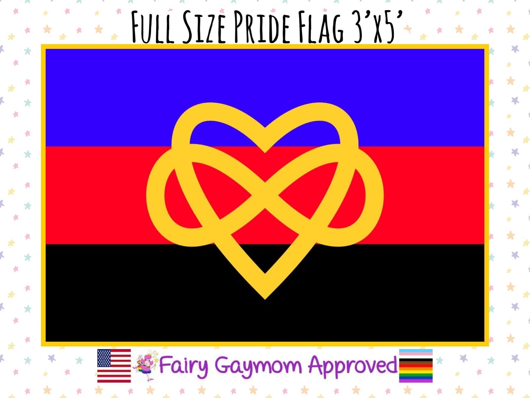 LGBTQA Polyamory Infinity Heart Pride Flag